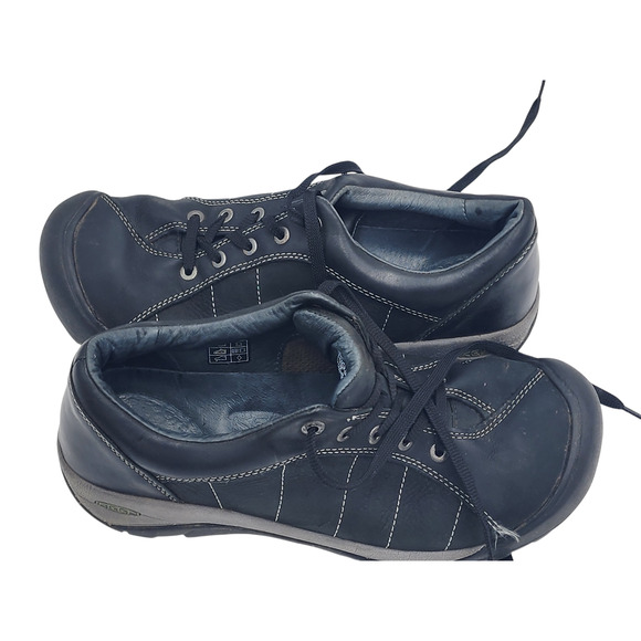 KEEN Shoes Hiking Women 10.5 Black Leather Comfort Durable Lace Up Sneakers 5322 - Picture 15 of 16